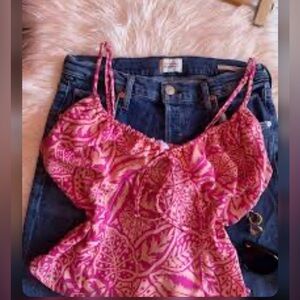 Sienna Sky Pink Paisley Ruched Bust Spaghetti-Strap Cami